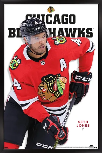 Vista 8 de Trends International NHL Chicago Blackhawks - Póster de pared de la serie 23 de Seth Jones, 22.4 pulgadas de largo x 14.7 pulgadas, versión