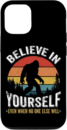 Vista 28 de Funda inspiradora para iPhone 16 Believe in Yourself Retro Bigfoot Sasquatch