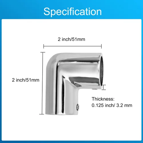 Vista 6 de Accesorio de barandilla de barco resistente, accesorios de codo de 2 vías de 90 grados, acero inoxidable 316, conector de tubería para tubos de 1