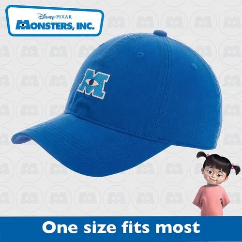 Vista 4 de Concept One Disney Pixar Monsters Inc - Sombrero de béisbol ajustable de algodón bordado con borde curvo azul rey talla L Azul Patchwork