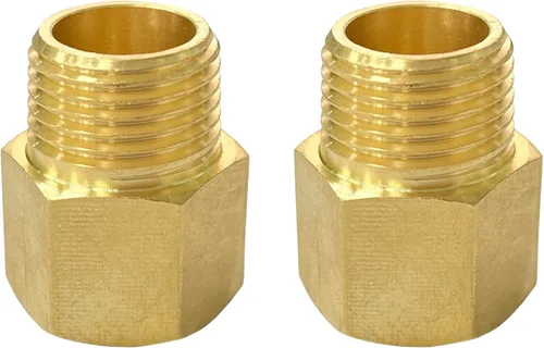 Vista 7 de Midanya NPT - Adaptador convertidor de acoplamiento de rosca hembra de 1/2 pulgada a rosca hembra de 1/2 pulgada de latón macizo, 1 paquete
