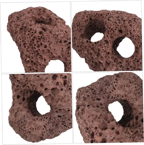 Vista 4 de balacoo 6 piezas de rocas volcánicas para decoración de peceras, piedras naturales, base fija, versátil, adornos de paisaje de acuarios para plantas