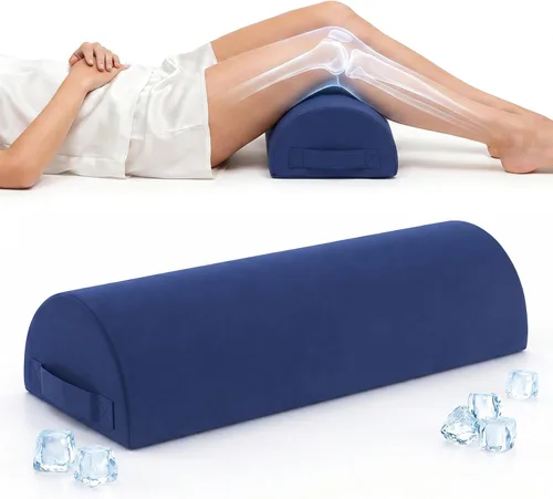 Vista 11 de Knee Pillow for Back Sleeping, Cooling Cover Bolster Pillow for Legs, Memory Foam Under Knee Pillow for Sleeping on Back, Half Moon Design for Foot