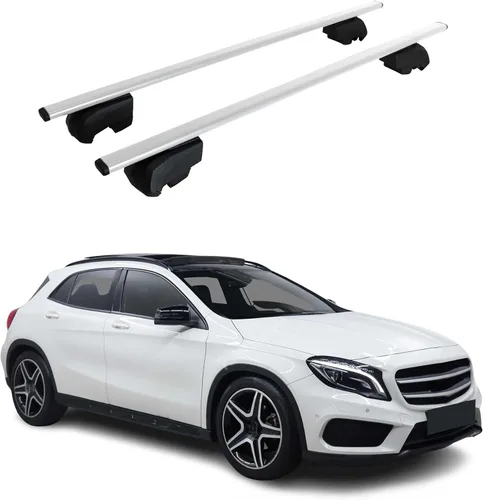 Vista 14 de OMAC Portaequipajes con cerradura para Mercedes GLA Class X156 2015-2019 Alu Gris