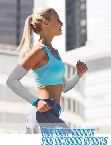 Vista 7 de 48 pares de mangas deportivas unisex de verano con protección solar UV para el brazo, manga deportiva de compresión para mujeres, hombres y jóvenes