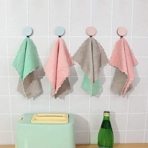 Vista 5 de Paquete de 10 paños de cocina suaves, sin olor, paños de cocina reutilizables, paños de limpieza para el hogar, secado rápido, sin aceite