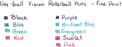Vista 4 de Uni-ball 60384 Vision Roller Ball Stick Impermeable Bolígrafo Passion Pink Ink Fine Docena