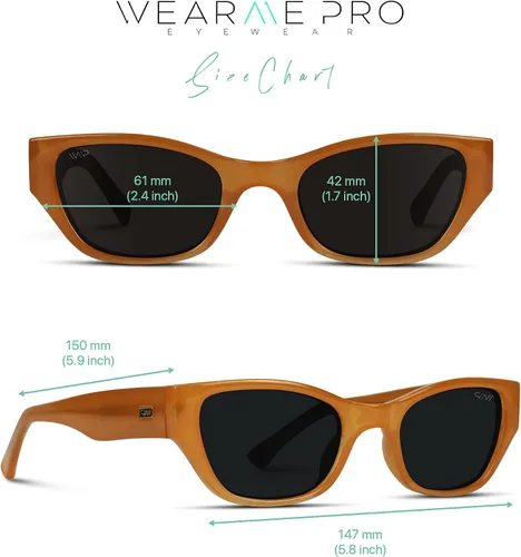 Vista 6 de WearMe Pro - Gafas de sol rectangulares gruesas de moda para mujer, talla única