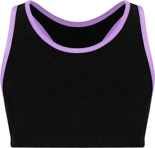 Vista 5 de Huimingda Conjunto deportivo de 2 piezas para niñas y niñas, brasier deportivo, camiseta sin mangas, leggings atléticos, conjunto de ropa deportiva