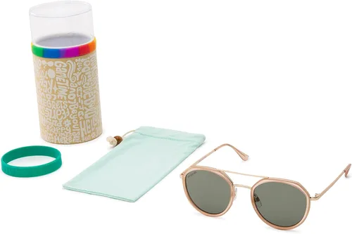 Vista 6 de Foster Grant Gafas de sol unisex Luv Peace Within para adultos, color bronceado, 2.008 in, Beige Bronceado
