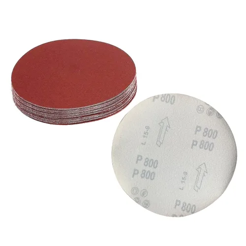 Vista 10 de [Paquete de 20] Discos de lija de grano 40 de 7 pulgadas, papel de lija abrasivo de óxido de aluminio