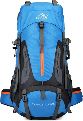 Vista 12 de Mochila de senderismo grande de 70 litros, mochila ligera para hombres y mujeres, al aire libre, gran capacidad, montañismo, impermeable, mochila