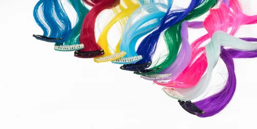 Vista 2 de SWACC 22 piezas de colores para fiestas con clip en extensiones de cabello multicolor