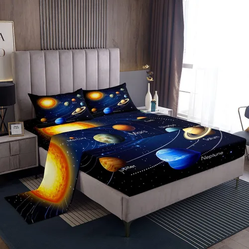 Vista 16 de Feelyou Juego de ropa de cama con alfabeto 3D, juego de sábanas coloridas del alfabeto inglés para niños y adultos, sábanas de dibujos animados