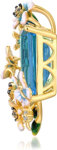 Vista 2 de Santuzza 925 Sterling Silver Flower Clusters Pendant Without Chain Flor Mariposa-Azul
