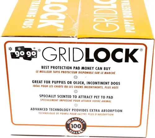 Vista 3 de GridLock Housebreaking - Almohadillas para entrenamiento de mascotas (24 x 24 pulgadas), paquete de 100