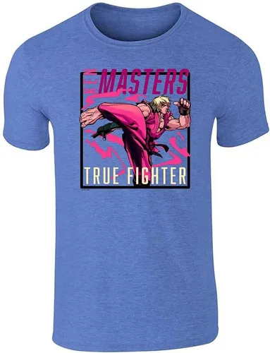 Vista 10 de Pop Threads Ken Masters Street Fighter - Camiseta gráfica de Street Warrior Gamer Sstee Negro