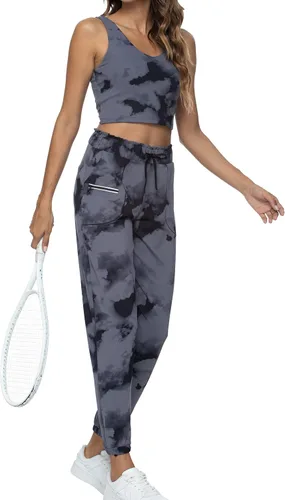 Vista 163 de Kcutteyg - Pantalones deportivos con bolsillos para mujer, diseño suave, ligero y de secado rápido, para entrenamiento, gimnasia, yoga y correr