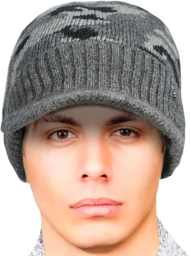 Vista 2 de Dahlia Gorro para hombre con visera - lana, sombrero de invierno con borde, forro polar