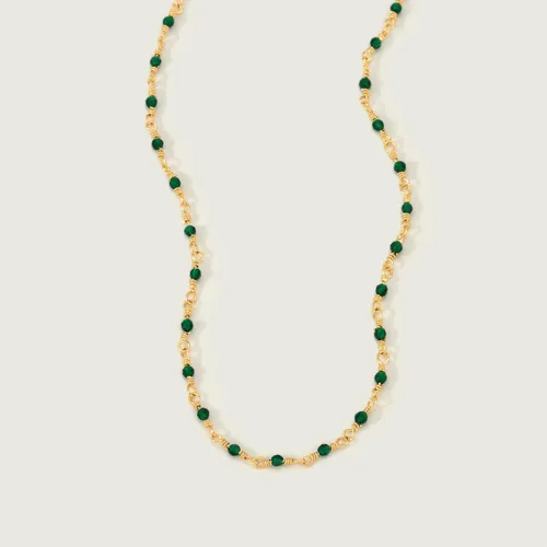 Vista 3 de MEVECCO Gargantilla de cadena chapada en oro de 14 K, largo collar de cadena delicado y bonito chapado en oro, delicada gargantilla a la moda
