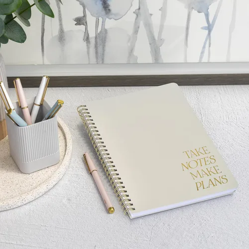 Vista 3 de Hermoso planificador diario y cuaderno con horario por horas, bloc de notas estético en espiral para organizar fácilmente tus tareas de trabajo