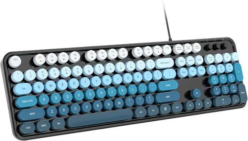 Vista 24 de Dilter Teclado USB con Cable para Computadora con Retroiluminación - Teclado de Tamaño Completo para Oficina con Numericero, Indicadores