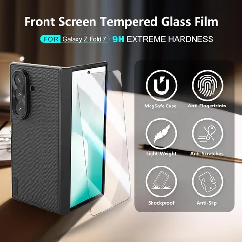 Vista 5 de Nillkin Funda magnética para Samsung Galaxy Z Fold 7 con protector de pantalla separado, [compatible con MagSafe] [Protección de bisagra] Textura