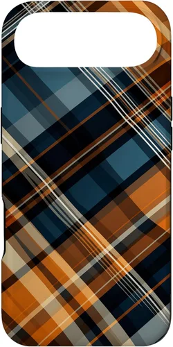 Vista 27 de Navy Black and Orange Plaid Halloween Fall Autumn Pumpkins Case for iPhone 17