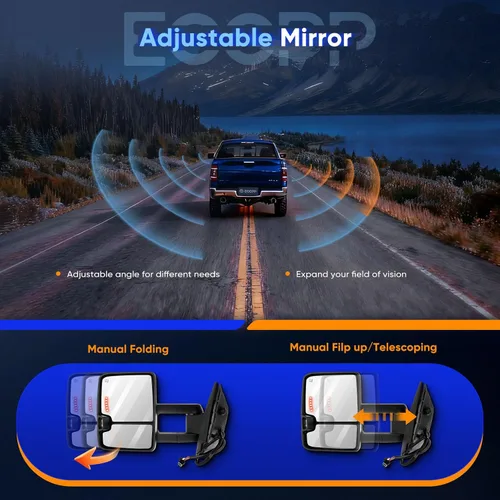 Vista 8 de Espejos de remolque ECCPP para Chevy para Silverado para Suburban 2008-2013