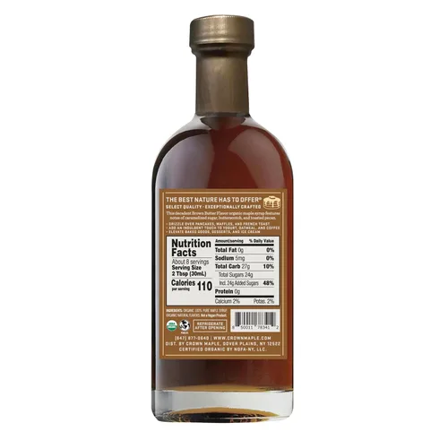 Vista 2 de Crown Maple Jarabe de Arce Orgánico con Sabor a Mantequilla Marrón, Sin Gluten, Sin Conservantes, Sin OMG, para Panqueques, Gofres y Tostadas