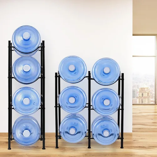 Vista 9 de Klvied - Organizador resistente de jarra de agua de 5 niveles, estante resistente para garrafón de agua de 5 galones para cocina, oficina, sala