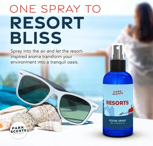 Vista 4 de Park Scents Resorts – Floridian Theme Park Inspired Luxury Hotel Fragrance Room Spray – Espray ambientador de trébol, aloe, cítricos y margaritas