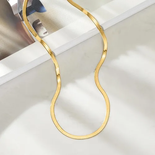 Vista 3 de Pure Collection by Ross-Simons 3mm 14kt Yellow Gold Herringbone Necklace