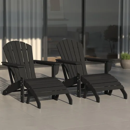 Vista 20 de WestinTrends Dylan - Silla Adirondack para exteriores con otomana, juego de 2 piezas, color negro