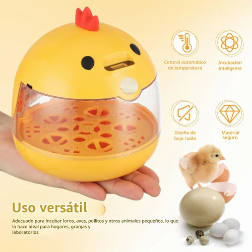 Vista 4 de TOYANDONA Incubadora de 5 huevos con control automático de temperatura y humedad - Incubadora pequeña para aves con ventilación de aire y ovoscopio