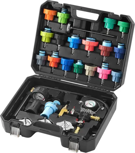 Vista 10 de VEVOR Kit de probador de presión de radiador para sistema de refrigeración automotriz, kit de probador de presión de radiador de 14 piezas con bomba