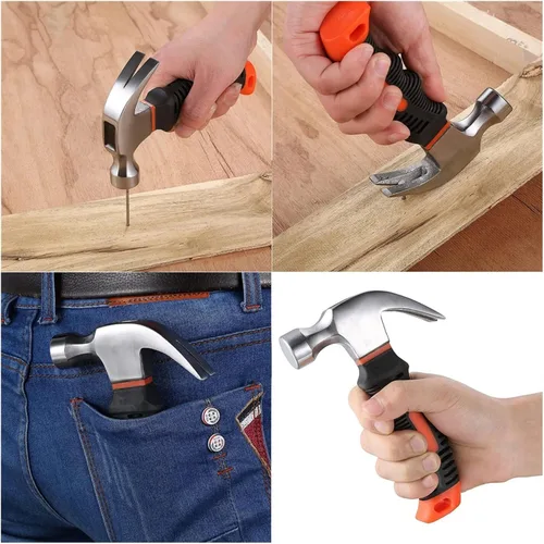 Vista 4 de Ajuste para martillo de clavos martillos mango ergonómico, herramienta portátil pequeña para el hogar, herramientas de mano para carpintería