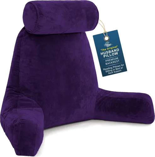 Vista 49 de Almohada Husband Mediana Negra, Respaldo para Niños, Adolescentes, Adultos Pequeños – Almohada de Lectura con Brazos, Altura Ajustable, Espuma