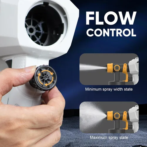 Vista 6 de Pulverizador de pintura inalámbrico para batería Dewalt de 20 V MAX, pistola de pintura en aerosol HVLP con motor sin escobillas y recipiente
