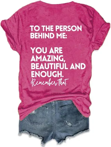 Vista 3 de Camiseta con texto en inglés You are Amazing Beautiful and Enough You are Amazing Beautiful and Enough con texto en inglés You are Amazing Beautiful