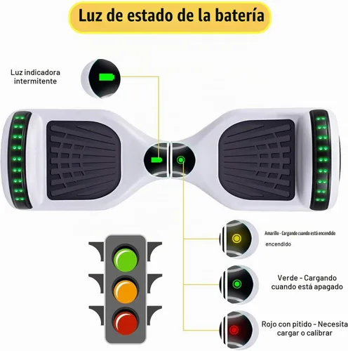 Vista 5 de FLYING-ANT Self Balancing Scooter, 6.5” Two-Wheel with Bluetooth and Flashing LED Lights