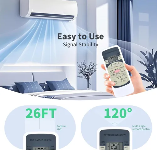 Vista 4 de PZL Nuevo control remoto de repuesto de CA R51M/E, control remoto universal de CA para modelos de aire acondicionado Midea
