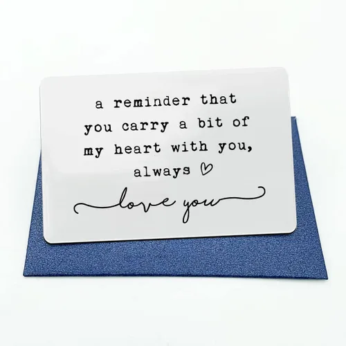 Vista 8 de Wallet Insert, Engraved Gift For Him, Valentine’s Day Gift, Birthday Gift, Hubby Gift, Engraved Wallet Insert Card, Reminder You Carry My Heart