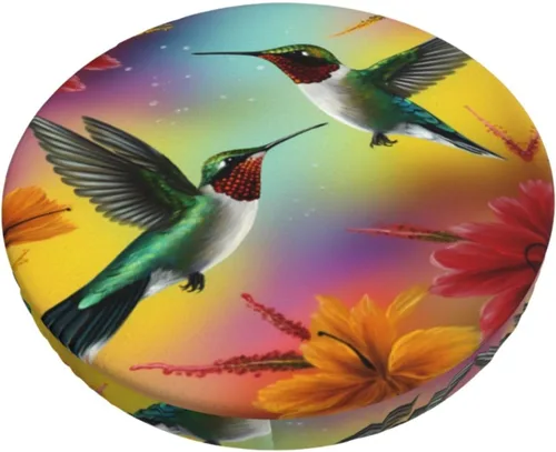 Vista 19 de Ouqiuwa Funda redonda para taburete de bar con diseño de mariposa, diseño de gato, color negro Reloj Gato Negro Mariposa
