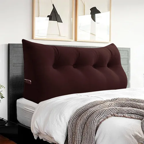 Vista 29 de Almohada de cabecero – Almohada de cama grande 3 en 1 como almohada de lectura de cuña, almohada grande para sofá cama o respaldo de apoyo, almohada