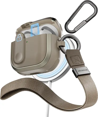 Vista 29 de MAGEASY Odyssey - Funda para AirPods Pro 2, funda resistente para AirPods Pro con bloqueo seguro, clip de mosquetón para protección a prueba