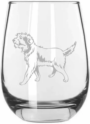 Vista 239 de Shar Pei (chino) - Vaso de vino sin tallo grabado para perro, 15.25 onzas