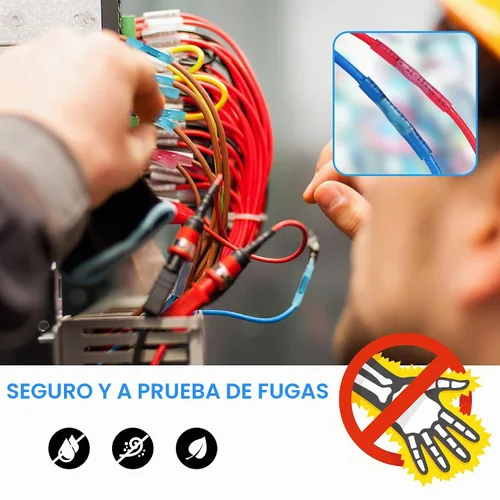 Vista 5 de Kuject 90 piezas conectores de alambre termorretráctiles, kit de terminales de cable eléctrico impermeables multiusos, conectores de crimpado