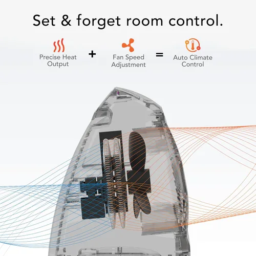 Vista 3 de Vornado AVH10 - Calentador de espacio para el hogar, opción solo ventilador, pantalla digital con termostato ajustable, características de seguridad