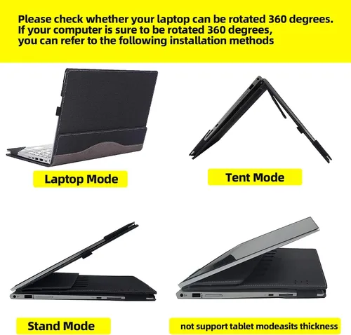 Vista 4 de Funda para portátil HP Envy x360 2 en 1 15-fe 15t-fe/ew15-fh 15z-fh 15-fh 15-ew 15z-ey Pavilion x360 Convertible 15t-dw 15-er 15.6 pulgadas Funda